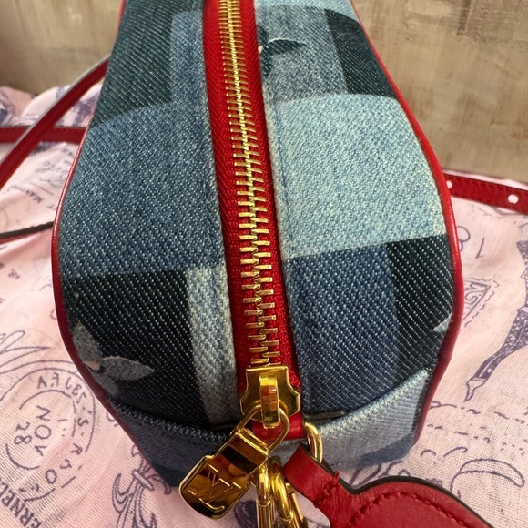 Louis Vuitton Red and Blue Patchwork Denim Clear Crossbody Bag - Picture 9 of 11